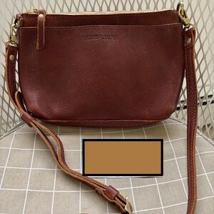 Portland Leather Goods Poppy Premium Nutmeg brown purse crossbody bag